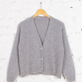 Cardigan cu mohair și lână Fable gri
