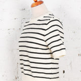 Pulover tricotat Porter alb cu dungi negre