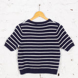 Pulover tricotat Porter bleumarin cu dungi albe