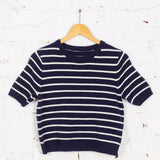 Pulover tricotat Porter bleumarin cu dungi albe