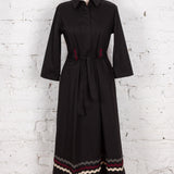 Rochie cămașă lungă din bumbac Shirley neagră
