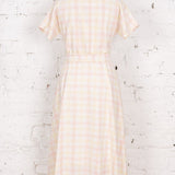 Rochie Pearl din in carouri roz-galbene