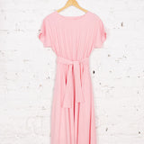 Rochie Pearl din in roz pudrat