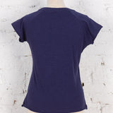 Tricou pictat și deșirat "Lumière" bleumarin
