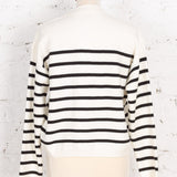 Pulover din tricot Amelia crem cu dungi
