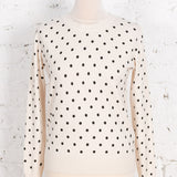 Bluză din tricot Elia ivory cu buline