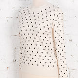 Bluză din tricot Elia ivory cu buline
