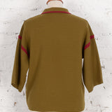 Bluză din tricot cu guler Fedora kaki