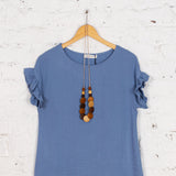 Bluză din vâscoză Aruna bleu