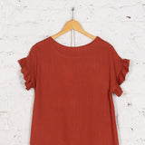 Bluză din vâscoză Aruna cărămizie