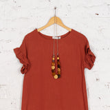 Bluză din vâscoză Aruna cărămizie