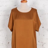 Bluza largă cu mătase Ilga camel satinat