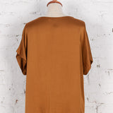 Bluza largă cu mătase Ilga camel satinat