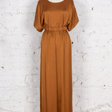 Bluza largă cu mătase Ilga camel satinat
