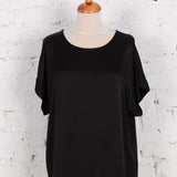 Bluza largă cu mătase Ilga negru satinat