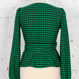 Bluză petrecută Faith din stofă de lână negru-verde