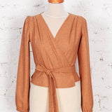 Bluză petrecută Faith din lână somon