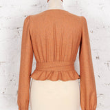 Bluză petrecută Faith din lână somon