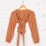 Bluză petrecută Faith din lână somon