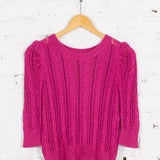 Bluză cu model tricotat Ivet fucsia