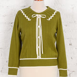 Bluză din tricot Ester verde măsliniu