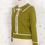 Bluză din tricot Ester verde măsliniu