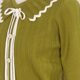 Bluză din tricot Ester verde măsliniu