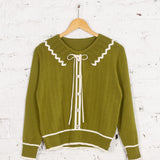 Bluză din tricot Ester verde măsliniu