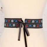 Brâu din bumbac Folk Mood cu motive florale