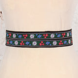 Brâu din bumbac Folk Mood cu motive florale