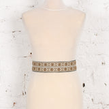 Brâu din bumbac Folk Mood cu motive geometrice