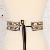 Brâu din bumbac Folk Mood cu motive geometrice