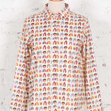 Cămașă Petra crem cu imprimeu