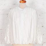 Cămașă cu broderie spartă Helena ivory