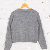 Cardigan tricotat cu broderie Elora gri