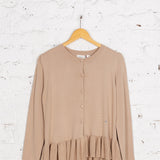 Cardigan din tricot cu peplum Pascal bej