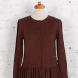 Cardigan din tricot cu peplum Pascal maro