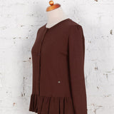 Cardigan din tricot cu peplum Pascal maro