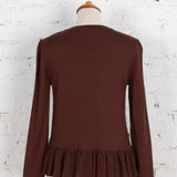 Cardigan din tricot cu peplum Pascal maro