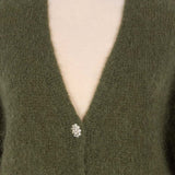 Cardigan cu mohair și lână Fable kaki