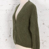 Cardigan cu mohair și lână Fable kaki