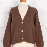 Cardigan cu mohair și lână Fable maro