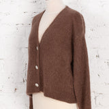 Cardigan cu mohair și lână Fable maro