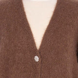 Cardigan cu mohair și lână Fable maro