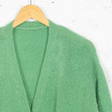 Cardigan cu mohair și lână Fable verde fistic