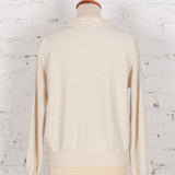Cardigan din tricot cu guler din dantelă Miller crem