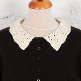 Cardigan din tricot cu guler din dantelă Miller negru