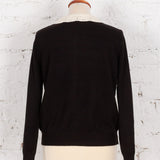 Cardigan din tricot cu guler din dantelă Miller negru