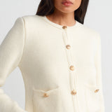 Cardigan tricotat Paola ivory