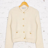 Cardigan tricotat Paola ivory